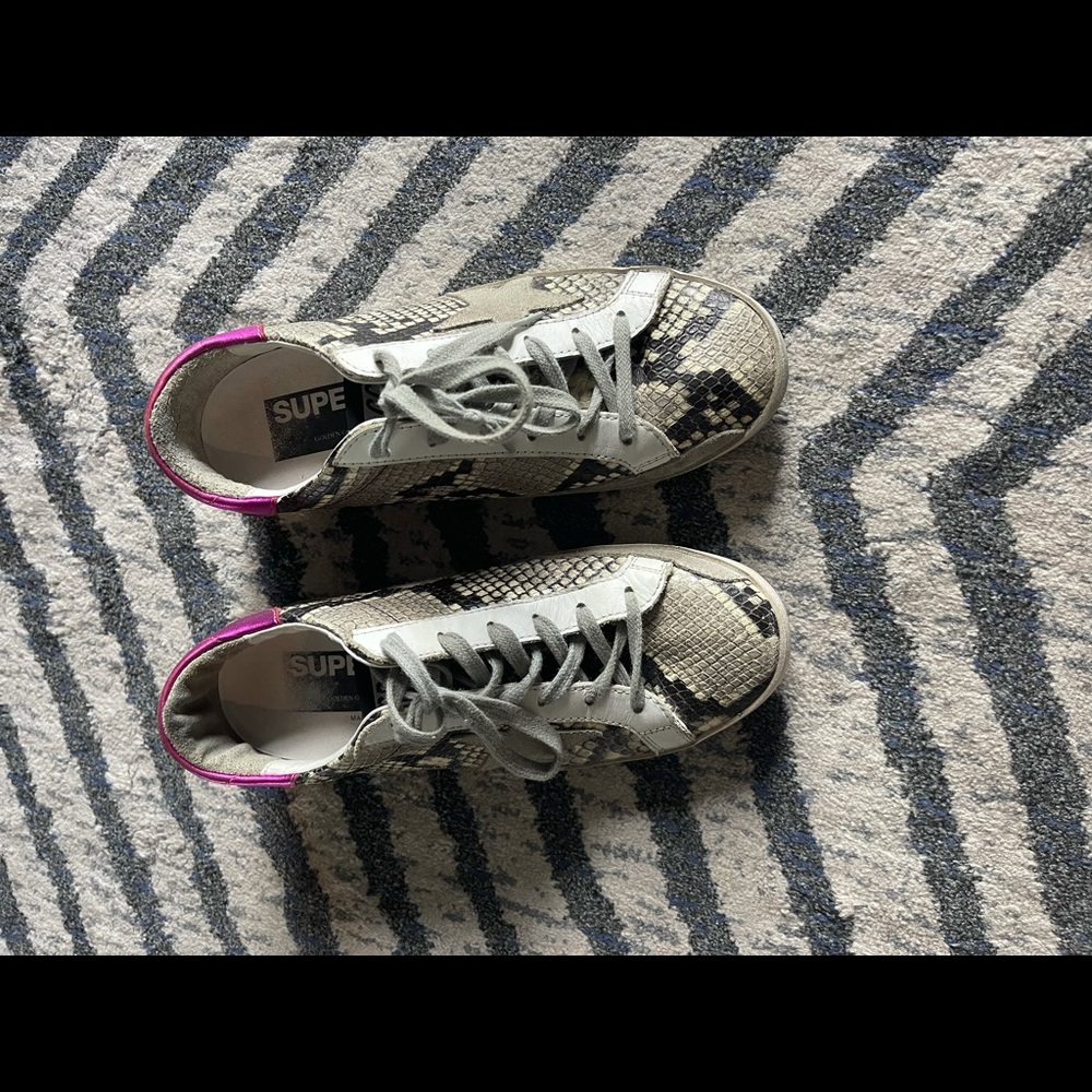 Golden goose superstar snake sneakers